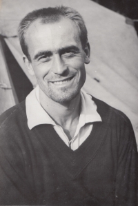 Josef Bubeník as a leader at a camp, 1961,