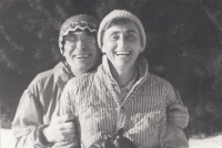Jitka Bubeníková with her husband Josef Bubeník. Rájov, 1990.