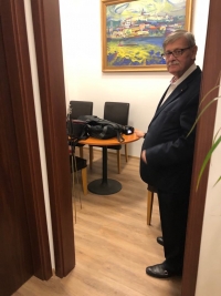 In his office in 2019