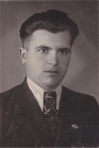 Husband Boris Hajný (1922–1996), who did forced labor in Germany Německu during the Second World War, here in a photograph taken right after the war