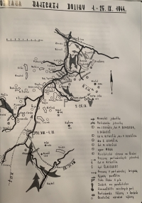 Mapa obranných bojov v Rajeckej doline 1. – 25. septembra 1944
