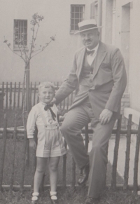 Jaroslav Květina and his father. 1935