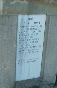 Names of the victims of the Second World War in Moravičany