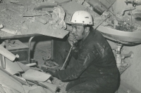 Unsuccessful blasting in the PCV Prachovice quarry on April 22, 1977