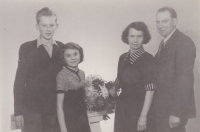 The Kořínek family in 1957, a year after father's return from prison.