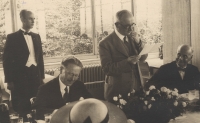The uncle Bohumil Zych (on the left) is serving the president Beneš after the war