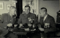 Václav and Miloslav Kouklík and brother-in-law Vitouš, around 1945