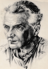 Portrait of Zdeněk Aim, by an unknown fellow prisoner. 1956