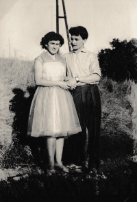 With his future wife Marie in 1961