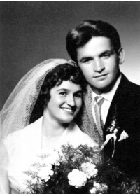 Newly married couple Odstrčil in 1962