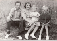 Hubert Hanika with his wife, Věra, his daughter, Alena, and his son, Hubert 

