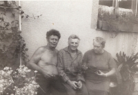 Vasil Kozlov, Hubert Hanika and Anna Jefimovna Andrjušinová, a Soviet intelligence group radio operator, 1980s, Hostěnice 