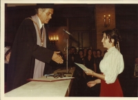 Katarína during graduation.
