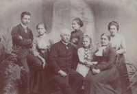Josef Šára's family, her grandfather on the left 