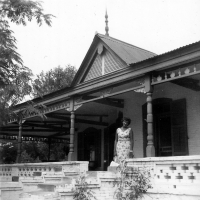 Květa Dostálová in front of a villa in 'Pejtacho' / China / mid 1950s 
