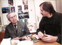 Václav Vašák with Jaroslav Foglar. 1992