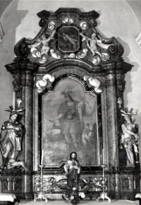 The altar of the Church of the Fourteen Holy Helpers in Nýrsko, 26 January 1973    