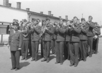 Milan Vaňura with the band at the AEC in Ostrava -Old Kamchatka on May 1, 1954 