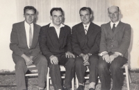 Petr Špinler (vlevo) s bratry Janem, Josefem a Františkem, 1960
