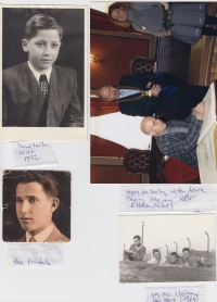 Archive of the memorial - a photo of Ivan, eleven years old in 1952, a photo of his father and a photo of the witness during sign to the book of the city of Košice (as a hidden child).