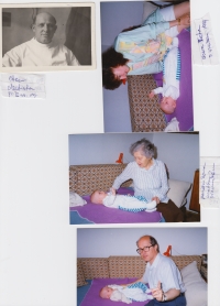 Archive of the memorial- photos of his daughter Irena with grandson in 1994 and photo of his father like as a dentist.