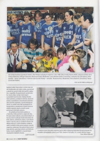 The archive of memorial- photo of a team and article. 