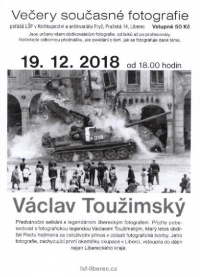 Poster for the exhibition of Václav Toužimský about the occupation on August 21, 1968 in Liberec. The photo shows a tank in an accident on the Peace Fighters Square (now Edvard Beneš Square)