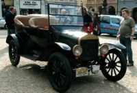 A picture of a classic car on Benešov Square in Liberec by Václav Toužimský
