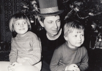 Jiří Matoušek with his nephew and niece, lthe ate 1970s - the early 1980s 