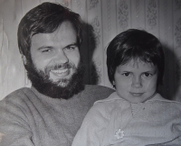 Luděk Štipl with his daughter Eva. 1978