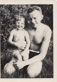 Her father, František Kosina, with Věra Styblíková, Pardubice, 1938.