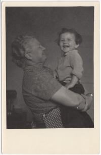 With her grandmother Mrs. Turková, 1954