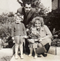 The Dostál family, Vlastimila on the left, 1963 