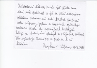 František’s signature on the Charter 77, 1981