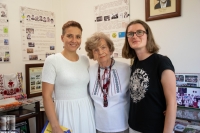 Rostyslava Fedak (center), Khrystyna Rutar (left), Hanna Zaremba-Kosovych (right) at the Museum of the History of the Ukrainian Women's Movement (2020, Lviv)