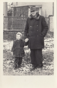 Hanka Čejková with her grandfather, 1954