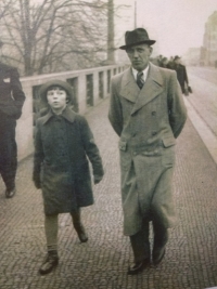 Last photograph of Ludmila with her father, Vilém Mráček.