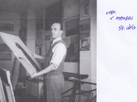 Kamil Lhoták the elder in his studio. 1950's