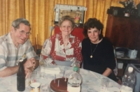 Rita Vosolsobě with her parents in Switzerland