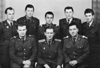 Jaroslav Moravec (second from the right, back row) during his military service, the 1950s 