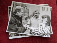 Václav Havel, Jan Foll and Bára Štěpánová in 1990