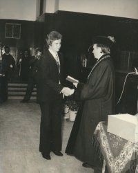 Graduating ceremony at VUT Brno, 1977