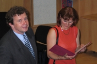 With his wife while getting a title of 'docent', 2007 