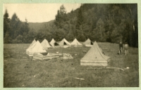 The camp of the renewed 7th Division of Catholic Scouts, summer 1945, Šumava

