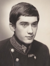 High school graduation portrait of Václav Jílek, 1968