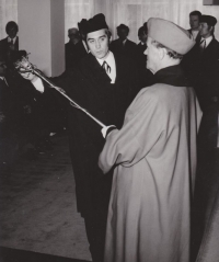 Václav Jílek at the university graduation, April 1974 