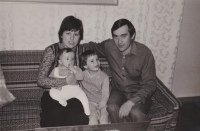 Václav Jílek with his family, wife Danuše, daughters Dan and Jana, April 7, 1980 