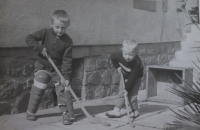 Sons of Mrs. Valová playing hockey