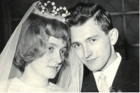 Wedding photo of Karel Lednický and his wife Jana (1965)