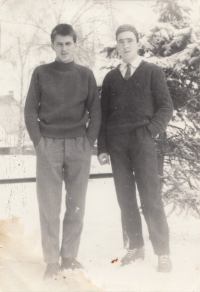 With a friend before military service, 1966